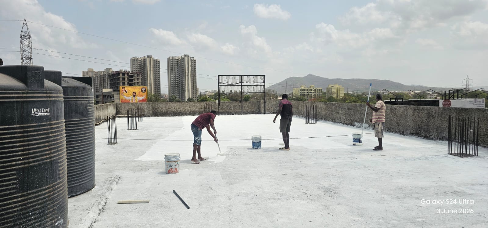Chemical coating waterproofing project Thane West — Mahadev Waterproofing