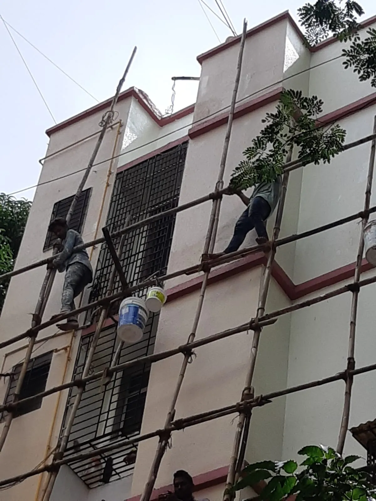 Exterior building painting — waterproofing project in Thane & Mumbai by Mahadev Waterproofing