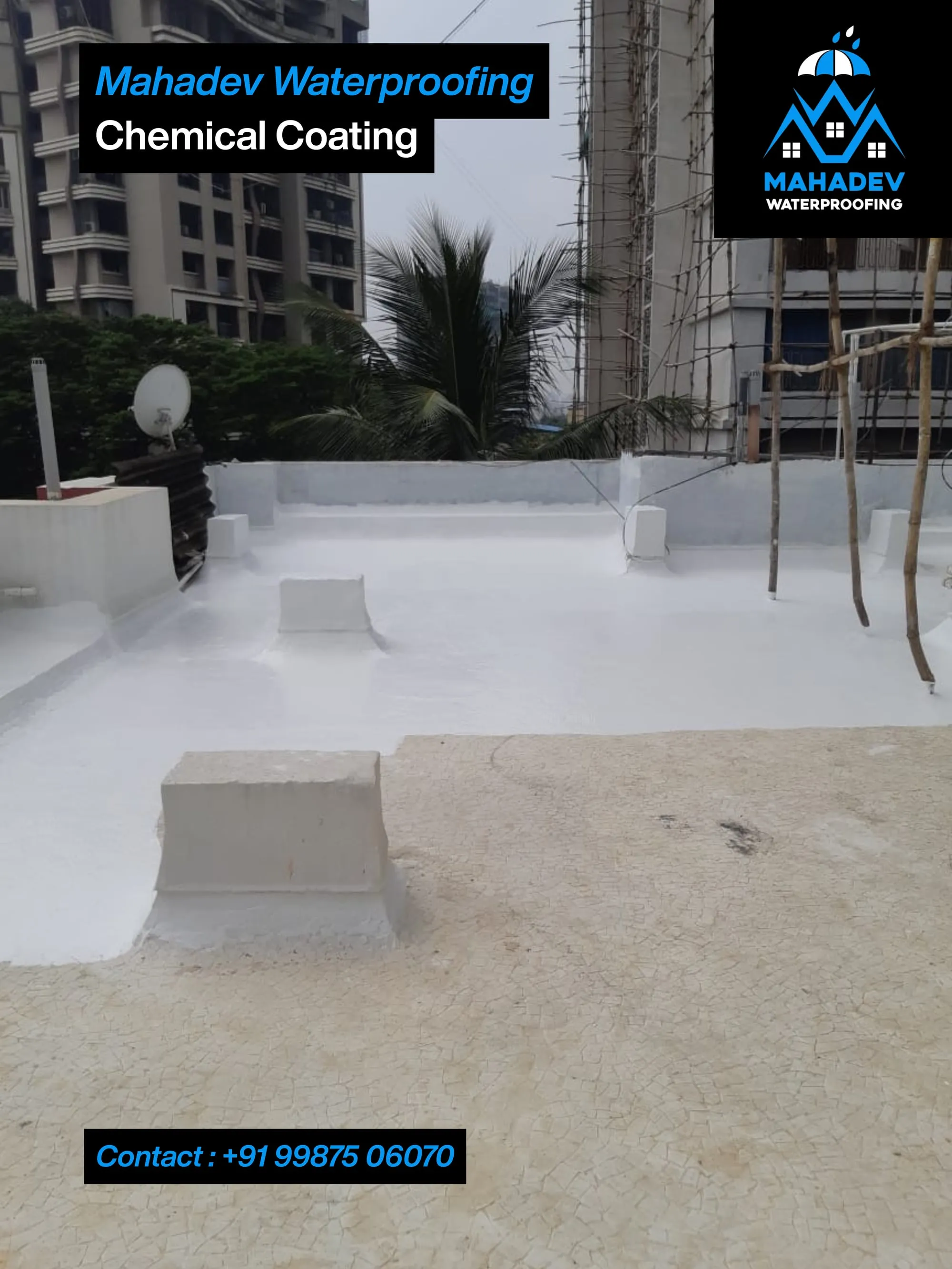 Waterproofing chemical coating — waterproofing project in Thane & Mumbai by Mahadev Waterproofing