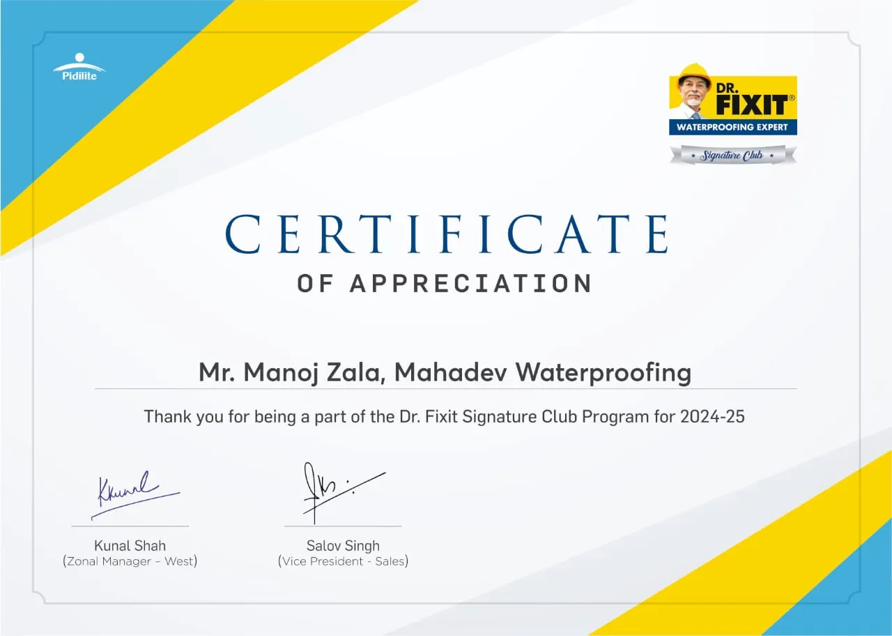Dr. Fixit Certificate of Appreciation