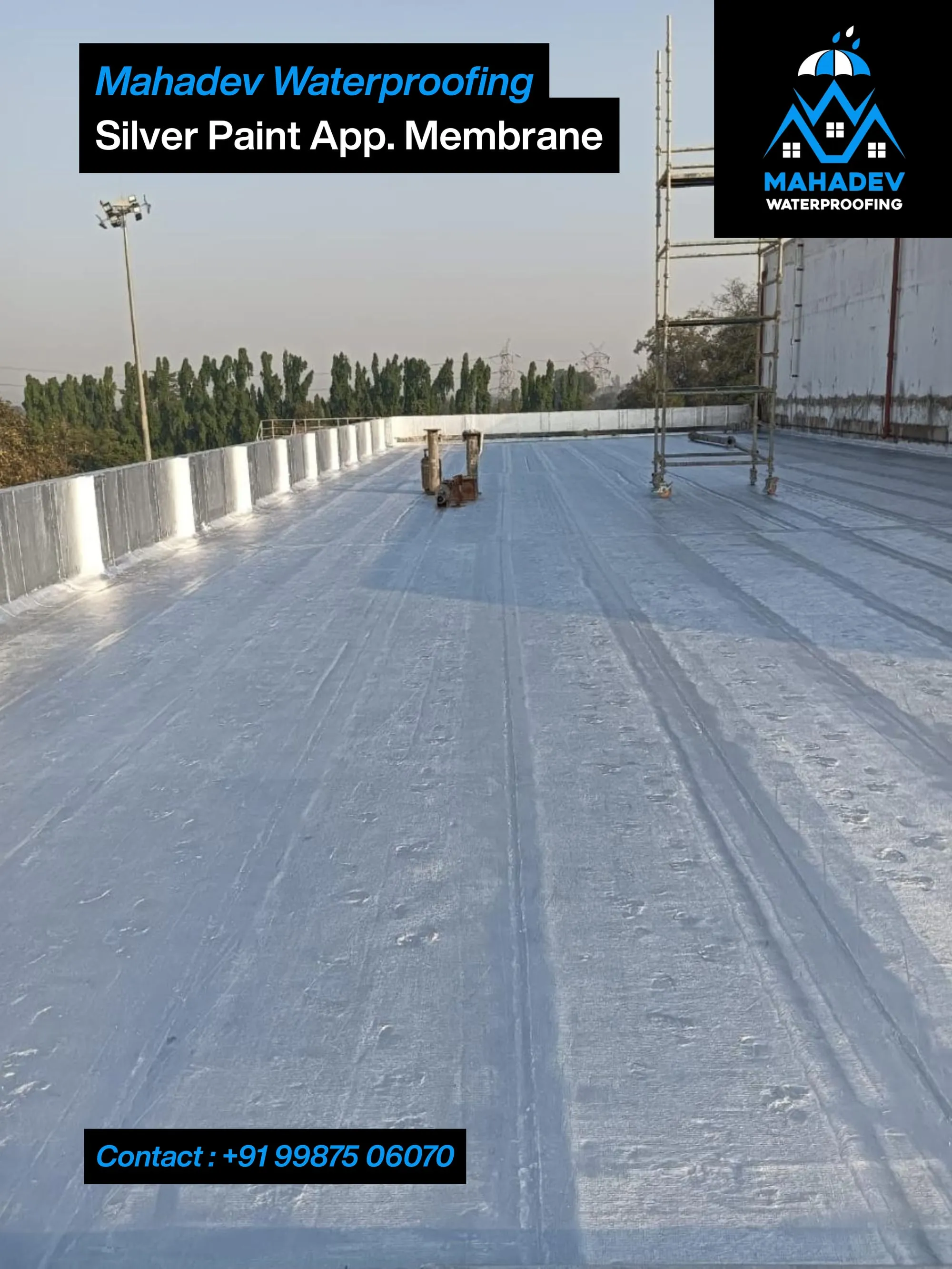 Bituminous membrane application — waterproofing project in Thane & Mumbai by Mahadev Waterproofing