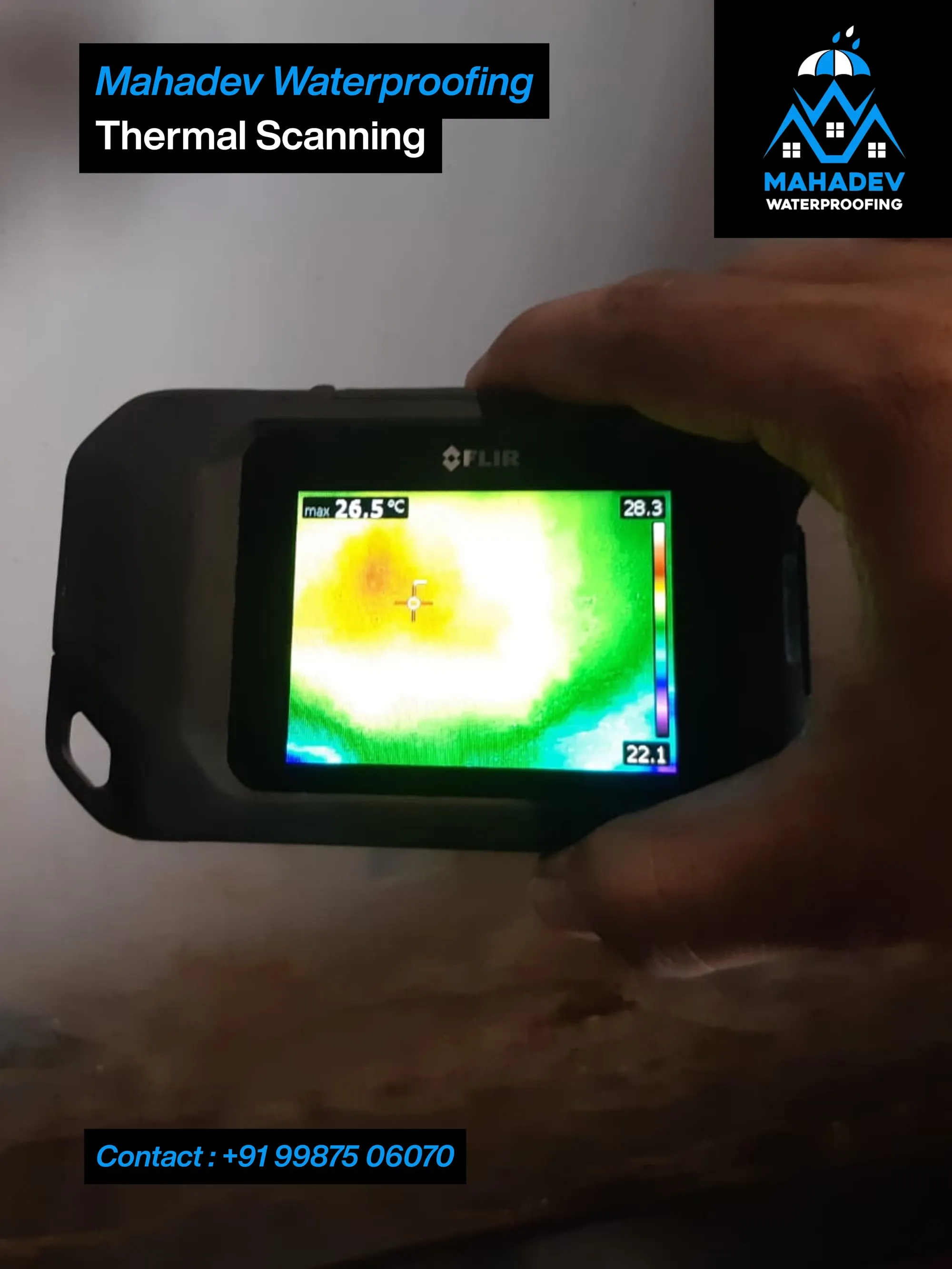 Thermal leak detection scan — waterproofing project in Thane & Mumbai by Mahadev Waterproofing