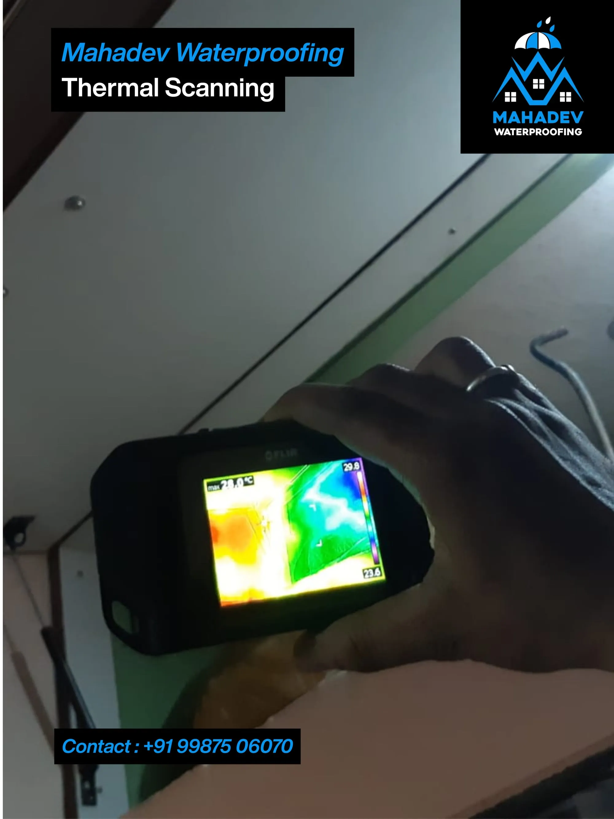 Thermal leak detection scan — waterproofing project in Thane & Mumbai by Mahadev Waterproofing