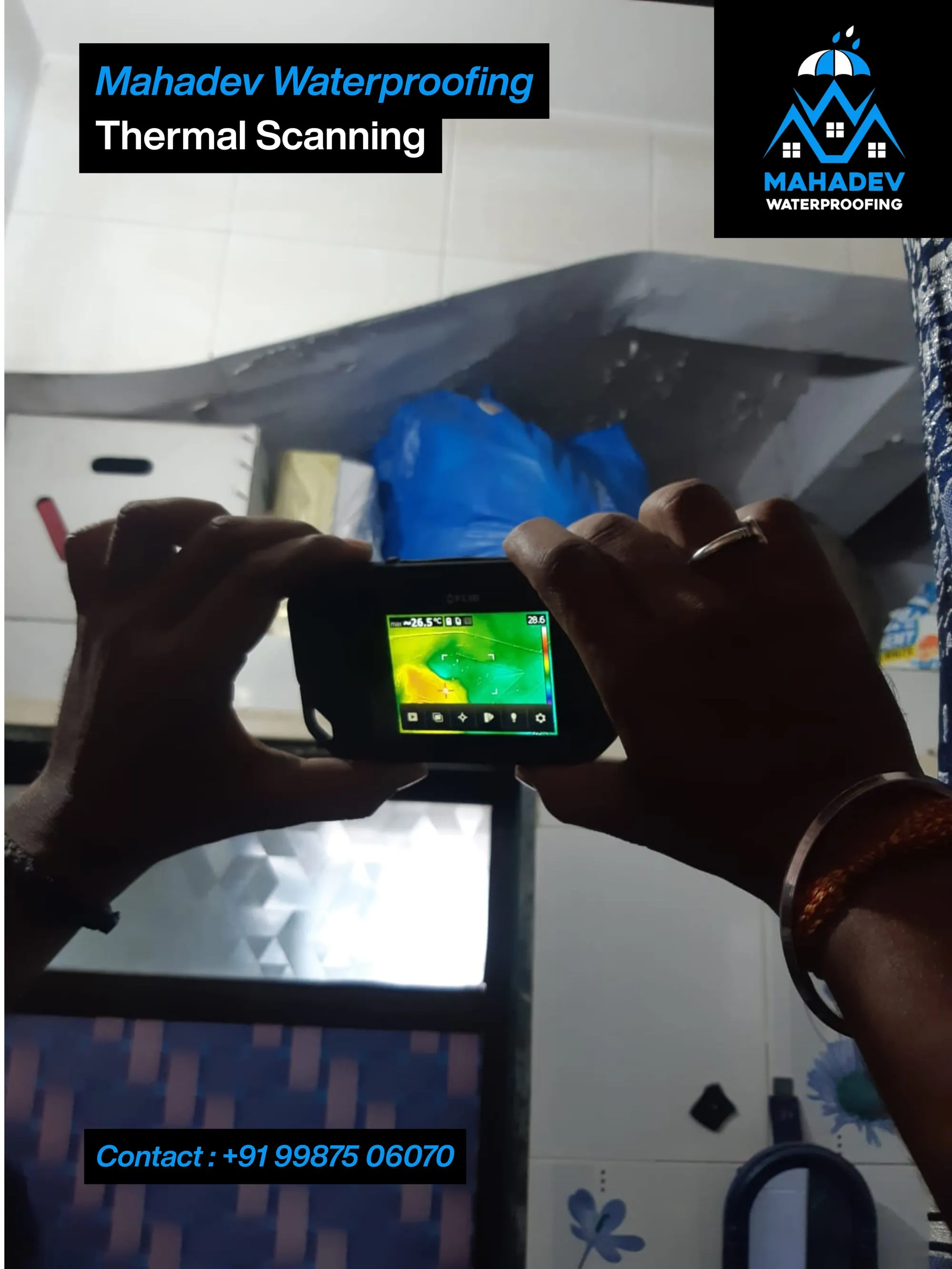 Thermal leak detection scan — waterproofing project in Thane & Mumbai by Mahadev Waterproofing